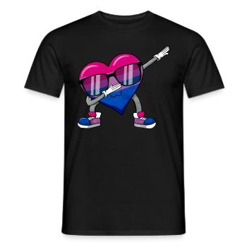 Bi Pride Bisexual Flag Saint-Valentin Coeur - T-shirt homme - noir - Devant - AI Model Male 178 light (178cm)