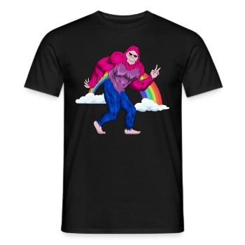 Bi Fier Bisexuel Drapeau Bigfoot LGBTQ subtil - T-shirt homme - noir - Devant - AI Model Male 178 light (178cm)