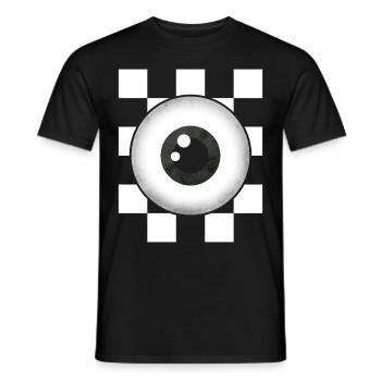 Weirdcore Aesthetic Schwarz Weiß Augapfel Kariert - Männer T-Shirt - Schwarz - Vorne - AI Model Male 178 light (178cm)