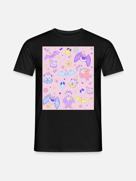 Weirdcore Ästhetik Pastell Goth Clowncore Kidcore - Männer T-Shirt - Schwarz
