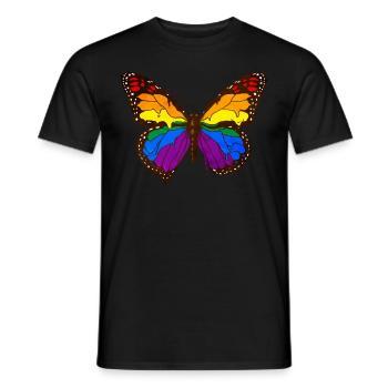 Gay Pride Rainbow Flag Butterfly - T-shirt homme - noir - Devant - AI Model Male 178 light (178cm)