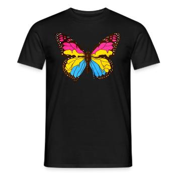 Pansexual Pride Pan Flag Butterfly Subtil - T-shirt homme - noir - Devant - AI Model Male 178 light (178cm)
