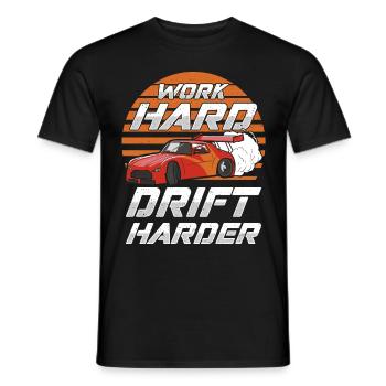 Work Hard Drift Harder JDM Car - Männer T-Shirt - Schwarz - Vorne - AI Model Male 178 light (178cm)