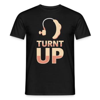 Hearing aid raises awareness for the deaf - Men's T-Shirt - black - Front - AI Model Male 178 light (178cm)