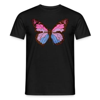 Transgender Pride Trans Flag Butterfly Subti - Men's T-Shirt - black - Front - AI Model Male 178 light (178cm)