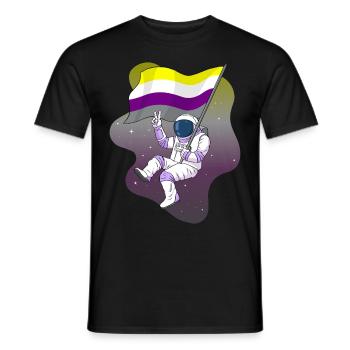 Non binaire Fierté Flag Space Astronaut Subtil LGB - T-shirt homme - noir - Devant - AI Model Male 178 light (178cm)