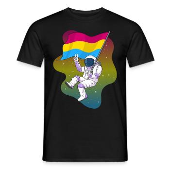 Pansexuelle Stolz Pan Flagge Raum Astronaut Subtil - Männer T-Shirt - Schwarz - Vorne - AI Model Male 178 light (178cm)