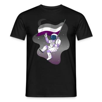 Asexuelle Stolz Ace Flagge Raum Astronaut Subtile - Männer T-Shirt - Schwarz - Vorne - AI Model Male 178 light (178cm)