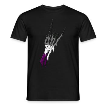 Asexual Pride Ace Flag Devil Horn Skeleton Subtle - Männer T-Shirt - Schwarz - Vorne - AI Model Male 178 light (178cm)
