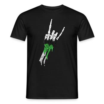 Demiromantique Fierté Flag Devil’s Horn Squelette S - T-shirt homme - noir - Devant - AI Model Male 178 light (178cm)