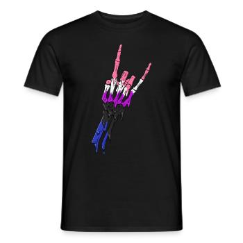 Genre Fluid Pride Flag Devil Horn Skeleton Subt - T-shirt homme - noir - Devant - AI Model Male 178 light (178cm)