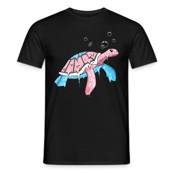 Transgender Pride Trans Flag Sea Turtle S - Men's T-Shirt - black - Front - AI Model Male 178 light (178cm)