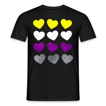 Nicht binär Stolz Flagge Herzen Subtil LGBTQ - Männer T-Shirt - Schwarz - Vorne - AI Model Male 178 light (178cm)