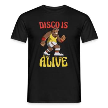 Roller skating Bigfoot Disco is alive - Men's T-Shirt - black - Front - AI Model Male 178 light (178cm)