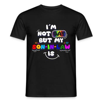 Je ne suis pas gay, mais mon gendre l’est - T-shirt homme - noir - Devant - AI Model Male 178 light (178cm)