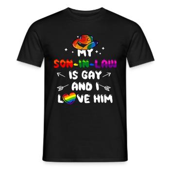 Mein Schwiegersohn ist schwul und ich liebe ihn - Männer T-Shirt - Schwarz - Vorne - AI Model Male 178 light (178cm)