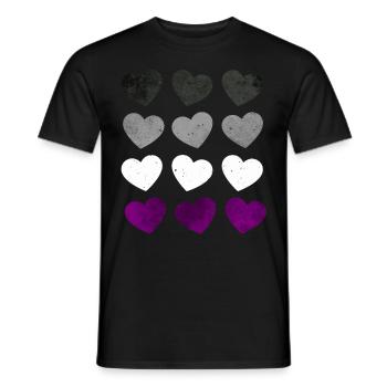 Asexual Pride Ass Flag Hearts Subtil LGBTQ - T-shirt homme - noir - Devant - AI Model Male 178 light (178cm)