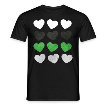 Demiromantic Pride Flag Hearts Subtil LGBTQ - T-shirt homme - noir - Devant - AI Model Male 178 light (178cm)