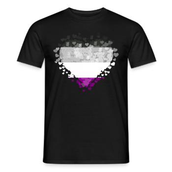 Asexual Pride Ass Flag Hearts Sublte LGBTQ - Men's T-Shirt - black - Front - AI Model Male 178 light (178cm)
