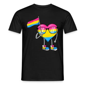 Pansexual Pride Pan Flag Coeur Sublte LGBTQ - T-shirt homme - noir - Devant - AI Model Male 178 light (178cm)