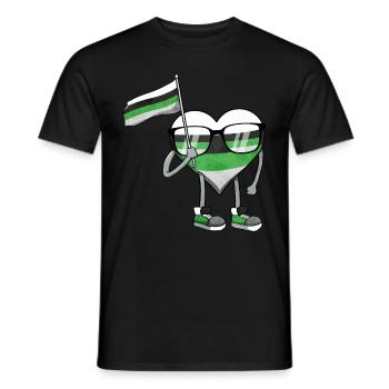 Demiromantique Fierté Flag Coeur Sublte LGBTQ - T-shirt homme - noir - Devant - AI Model Male 178 light (178cm)