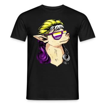Non Binary Pride Flag Mullet Chihuahua Dog Su - T-shirt homme - noir - Devant - AI Model Male 178 light (178cm)