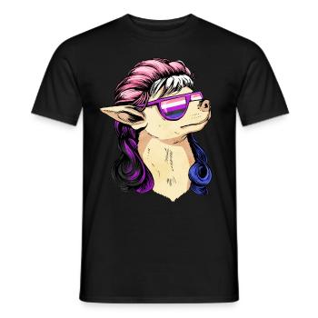 Genre Fluid Pride Flag Mullet Chihuahua Hun - T-shirt homme - noir - Devant - AI Model Male 178 light (178cm)