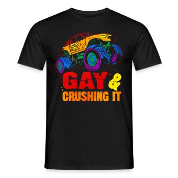 Gay Pride Regenbogenflagge Monster Truck - Männer T-Shirt - Schwarz - Vorne - AI Model Male 178 light (178cm)