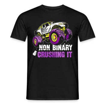 Nicht-binärer Stolz Flagge Monster Truck - Männer T-Shirt - Schwarz - Vorne - AI Model Male 178 light (178cm)