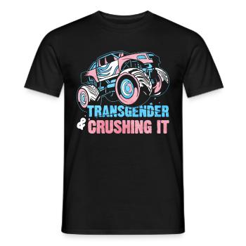 Transgender Pride Monster Truck - Men's T-Shirt - black - Front - AI Model Male 178 light (178cm)