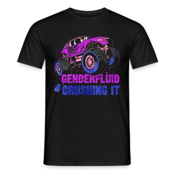 Gender Fluid Pride Monster Truck - Men's T-Shirt - black - Front - AI Model Male 178 light (178cm)