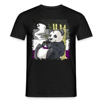 Asexual Pride Ace Flag Panda Coffee Sublte LGBT - Men's T-Shirt - black - Front - AI Model Male 178 light (178cm)