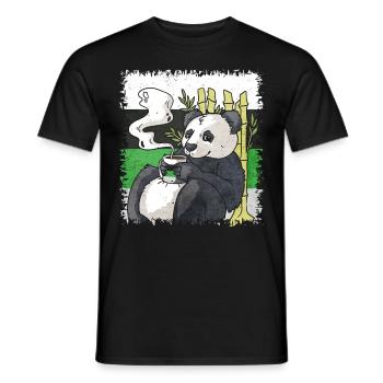Demiromantischer Stolz Flagge Panda Kaffee Sublte - Männer T-Shirt - Schwarz - Vorne - AI Model Male 178 light (178cm)