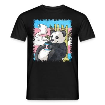 Transgender Pride Trans Flag Panda Coffee Sublte - T-shirt homme - noir - Devant - AI Model Male 178 light (178cm)