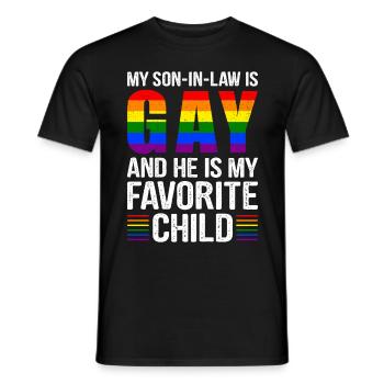 Mein Schwiegersohn ist schwul und ich liebe ihn - Männer T-Shirt - Schwarz - Vorne - AI Model Male 178 light (178cm)