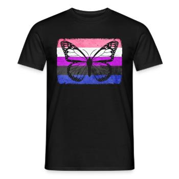 Gender Fluid Pride Flag Butterfly Sublte - Men's T-Shirt - black - Front - AI Model Male 178 light (178cm)