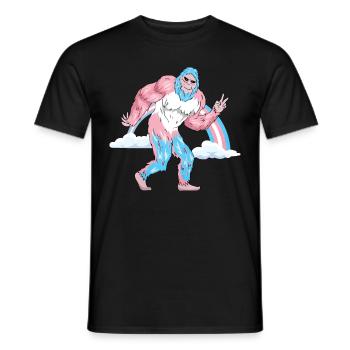 Transgender Stolz Trans Flagge Regenbogen Bigfoot - Männer T-Shirt - Schwarz - Vorne - AI Model Male 178 light (178cm)
