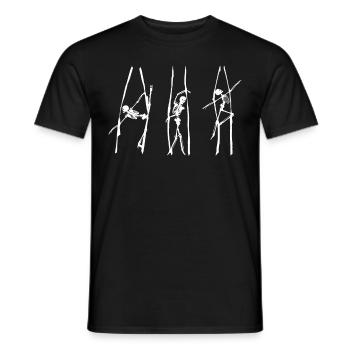 Soie aérienne Acrobates aériens Acrobates Acrobates blancs - T-shirt homme - noir - Devant - AI Model Male 178 light (178cm)