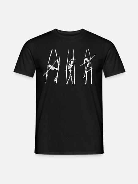 Aerial Silk Luftakrobaten Akrobatik Weiße Skelette - Männer T-Shirt - Schwarz