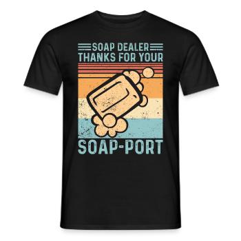 Funny soap making - Men's T-Shirt - black - Front - AI Model Male 178 light (178cm)