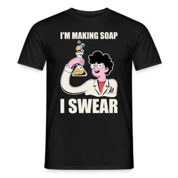 Funny soap making soap maker - Men's T-Shirt - black - Front - AI Model Male 178 light (178cm)