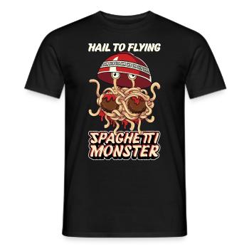 Das fliegende Spaghettimonster - Männer T-Shirt - Schwarz - Vorne - AI Model Male 178 light (178cm)
