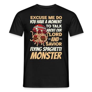 FSM Pastafarianism - Men's T-Shirt - black - Front - AI Model Male 178 light (178cm)