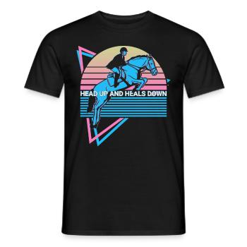 Pferd Pferde Retro - Männer T-Shirt - Schwarz - Vorne - AI Model Male 178 light (178cm)