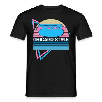 Funny Hot Dog Hotdog Retro - Men's T-Shirt - black - Front - AI Model Male 178 light (178cm)