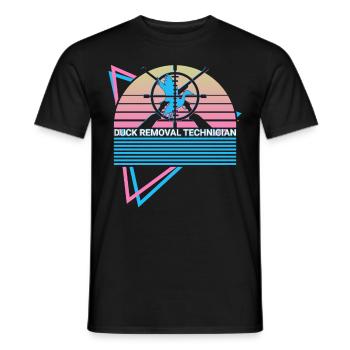 Drôle de chasse au canard Chasseur de canard Rétro - T-shirt homme - noir - Devant - AI Model Male 178 light (178cm)