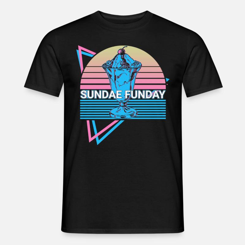 Eiscreme Retro - Männer T-Shirt - Schwarz