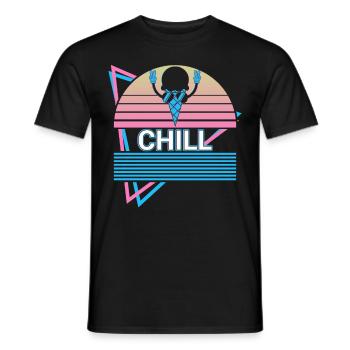Crème glacée rétro - T-shirt homme - noir - Devant - AI Model Male 178 light (178cm)