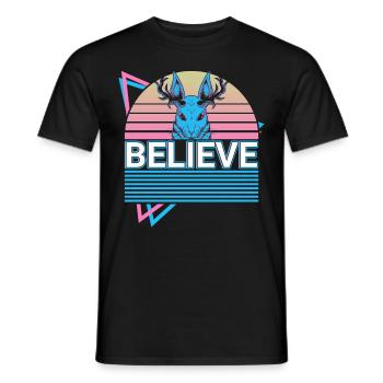 Schakalope Retro Kryptide Kryptozoologie - Männer T-Shirt - Schwarz - Vorne - AI Model Male 178 light (178cm)