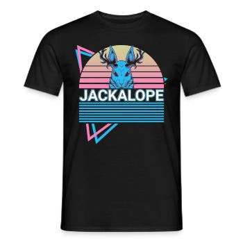 Schakalope Retro Kryptide Kryptozoologie - Männer T-Shirt - Schwarz - Vorne - AI Model Male 178 light (178cm)